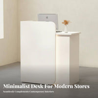 Space-Saving Small Checkout Counter Easy Assembly Boutique Checkout Stand Stable Structure Salon Front Desk Sturdy Construction for Business Owners, Receptionists, Retail Team, Cafe, Office, Medical Office, Lobby
