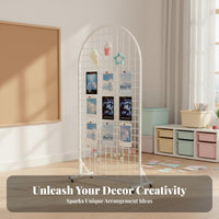 Metal Grid Display Rack Versatile Floor Standing Grid Panel Multifunctional Mesh Panel Display Stand for Teachers, Balcony, Classroom, Art Shows