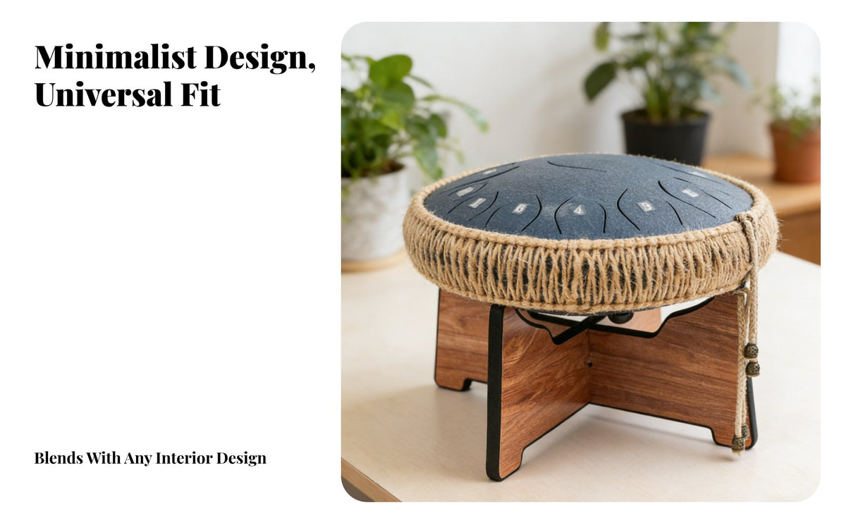 Handpan Stand Sturdy Construction Tongue Drum Stand Preserves Sound Quality Drum Holder for Meditation, Music Studio