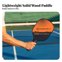 2 Paddle 4 Sphere Pickleball Kit Lightweight Wooden Pickleball Paddle Set Sports Equipment Sturdy Comfortable Grip for Beginners