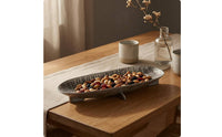 Aluminum Decorative Tray Distressed Finish Hammered Tray Shallow House Decorative Piece for Tabletop