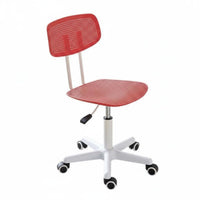 Adjustable Height Armless Swivel Desk Chair Blast-Resistant-Proof Gas Lift Armless Rolling Chair with Perforated Back Easy to Clean Office Furniture Ergonomic Design for Students, Home Workers, Adults, Study Room, Dormitory, Bedroom