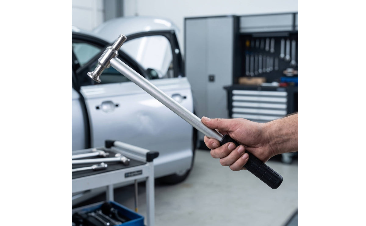 Stainless Steel Indentation Repair Hammer with Interchangeable Tips Aluminum Alloy Paintless Indentation Repair Hammer Detachable Textured Grip for Auto Body Technicians, Car DIYers, Sheet Metal Work