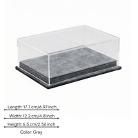 Transparent Clear Model Car Display Case Leather-Like Finish Car Model Display Case Stitched Slimline