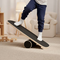 Balance Board with Roller Versatile Balance Board with Rollers Portable for Athletes, Posture Discipline