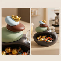 Compact Decorative Storage Ornament Space-Saving Desktop Organizer with Sculpture Clear Tabletop Key Bowl for Entryway