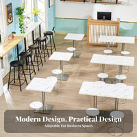 Thickened Tabletop Quick-Service Restaurant Table Easy to Clean Commercial Dining Set Heavy-Duty Stainless Steel Pedestal Table Low Maintenance for Business Owners, Restaurants, Snack Counters, Cafes