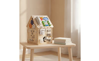 Educational Busy House Fine Motor Skills Wooden Busy House Multi-Functional Wooden Activity Cube for Toddlers, Preschoolers, Babies, Playroom, Daycare