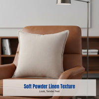 Linen Texture Pillow Cover, Solid Color, Sofa Backrest, Living Room Waist Support, Large, No Insert