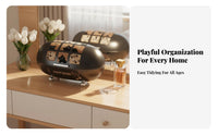 Multifunctional Lidded Oval Organizer Dust-Proof Desktop Container Dustproof Household Storage Space-Saving for Makeup Enthusiasts, Professionals, Entryway, Living Room, Vanity Table, Bedroom