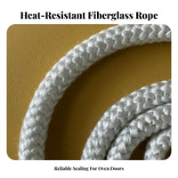 Flexible and Conformable Fiberglass Sealing Rope Long-Lasting Heater Door Seal Rope Abrasion Resistant Braided Fiberglass Gasket for DIY Enthusiasts, Maintenance Professionals, Repair Technicians, Pellet Stoves, Boilers, Ovens, Industrial Equipment