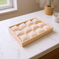 Padded Jewelry Tray 12 Compartments Wood Jewelry Tray