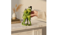 Frog Couple Figurine Creative Design Frog Couple Statue Home Decoration Playful Decor Hand-Painted for Pair, Desktop