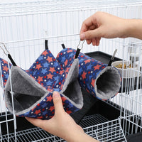 Cartoon Hamster Hammock and Hamster Tunnels 2-Piece Set, Polyester Sleeping and Hiding Cage Accessories, for year-round Indoor Use
