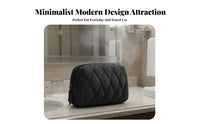 Quilted Cosmetic Case Water-Resistant Quilted Makeup Pouch Portable Padded Cosmetic Case for Jet-Setters, Gift Presenters