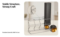 Chrome-Plated Coffee Capsule Rack Rectangular Base Coffee Capsule Stand Silver Tone Kitchen Storage Compact Size