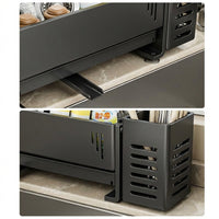 Bathroom and Kitchen Sink Organizer Made of Carbon Steel, Self-Draining Sponge Holder with Shelf for Dorm Students