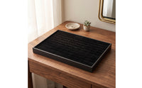 Velvet Jewelry Display Tray Rectangular Band Tray with Slots Soft Cushion Lightweight for Vanity