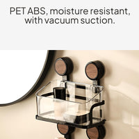 Washroom Suction Organizer Drill Installation Wall Mounted Storage Box Removable Suction Washroom Organizer for Renters, Students, Kitchen