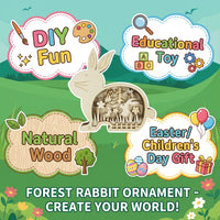 DIY Easter Ornament Kit Ready to Paint Three-Dimensional Wooden En Scene Craft Handmade Fun Three-Dimensional Wooden Painting Craft for Children