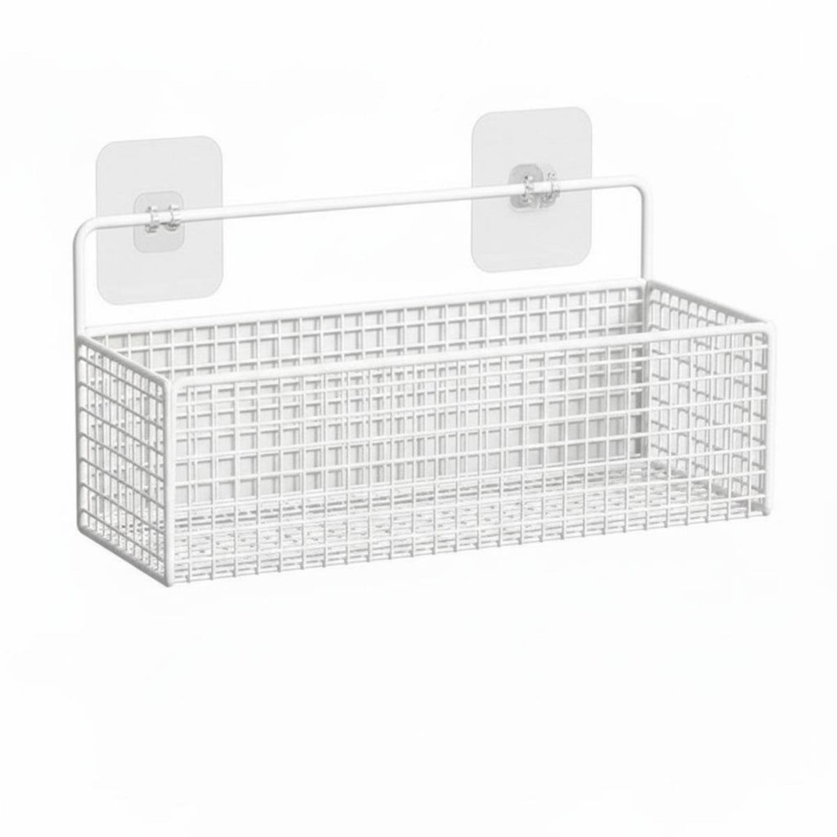 Multipurpose No-Drill Wall Organizer Multi-Purpose Storage Basket Easy Installation for Students, Renters, Bedroom, Bedside, Pantry