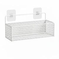 Multipurpose No-Drill Wall Organizer Multi-Purpose Storage Basket Easy Installation for Students, Renters, Bedroom, Bedside, Pantry