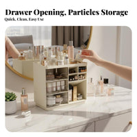 Desktop Makeup Box with Drawers Drawer Design Footed Vanity Box with Drawers