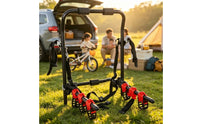 Black Rear-Mounted Bike Rack Red Plastic Car Bike Rack Securing Straps Cycle Carrier Padded Contact Points