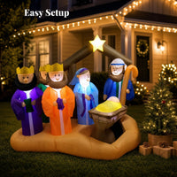 LED Lighting Inflatable Nativity Scene Included Blower Christmas Inflatable Nativity Glowing Star