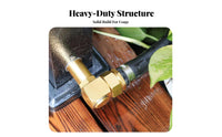 Hex-Shaped Body 3/4 GHT Hose Adapter Sealing Rings Brass Swivel Adapter PTFE Tape Threaded Hose Connector Gold Finish