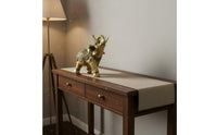 Intricate Gold Detailing Golden Pattern Elephant Statue Resin Craft Vintage Design Elephant Decor Artisanal Look House Decoration Good Luck Charm for Living Room, Office, Entryway