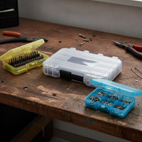 Portable Transparent Plastic Storage Box for Screwdriver Bits and Small Parts