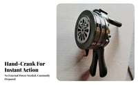 No Power Required Hand Crank Siren Sturdy Aluminum Body Manual Emergency Alarm Loud Sound Hand Operated Air Attack Siren Long Range for Initial Responders Preppers, Construction Sites, Fire Exercises, Factories, Outdoor Activities