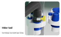 Kitchen Sink Multi-Drain Connector High-Efficiency Drainage Anti-Foul Smell Drain Pipe Adapter Easy Installation Triple Pipe Splitter for Plumbers