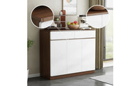 Buffet Cabinet with Drawers Two-Color Floor Standing Cabinet Modern Kitchen Cupboard with Doors for Dining Room, Apartment