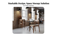 Nordic Design Upholstered Wooden Side Chair Space-Saving Stackable Wooden Frame Chair Fully Assembled Dining Seat Ergonomic Backrest for Restaurant Owners, Hoteliers, Homeowners, Hotel, Cafe, Kitchen, Living Room