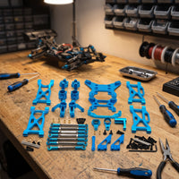 1/10 RC Car Front Shock Absorbing Linkage Arm Metal Shock Absorbing Linkage Arm Upgrade Steering Cups for WLtoys 104001 104002