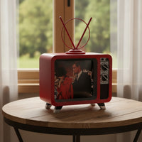 Vintage Television Model with Antenna Decorative Television Ornament with Antennae Collectible Prop for Photography