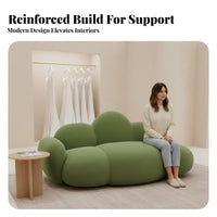3 Pieces Creamy Design fluffy Couch Set Soft Curved Form configurable fluffy Sofa Plush Comfort Lounge Furniture Minimalist Aesthetic for Business Owners, Interior Designers, Photo Studio, Reception Area, salon, Home Lounging