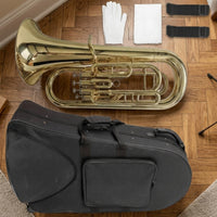 Euphonium with Hard Case 4 Key B♭ Euphonium Valved Wind Instrument for Performance, Rehearsal