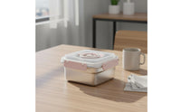 3 Pieces Stainless Steel Food Container Freezer Leakproof Food Box Large Capacity Metal Lunch Box for Refrigerator