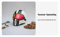 Retro Full-Coverage Helmet 3C Certified Retro Full Face Helmet Impact Resistant for Men, Cruising, Daily Commuting