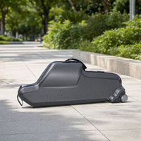Shielding Baritone Sax Case with Wheels Contoured Baritone Saxophone Case Portable Cushioned for Saxophonists