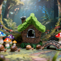 Mossy Aquarium Ornament with Moss Roof Realistic Aquarium Decoration House with Moss Resin Aquatic Tank House Small