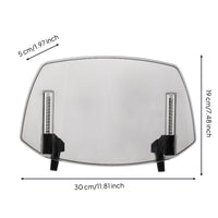 Windshield Extension Universal Windshield with Clamp Transparent Wind Deflector with Fasten on Mount for Riders, Long Distance Riding