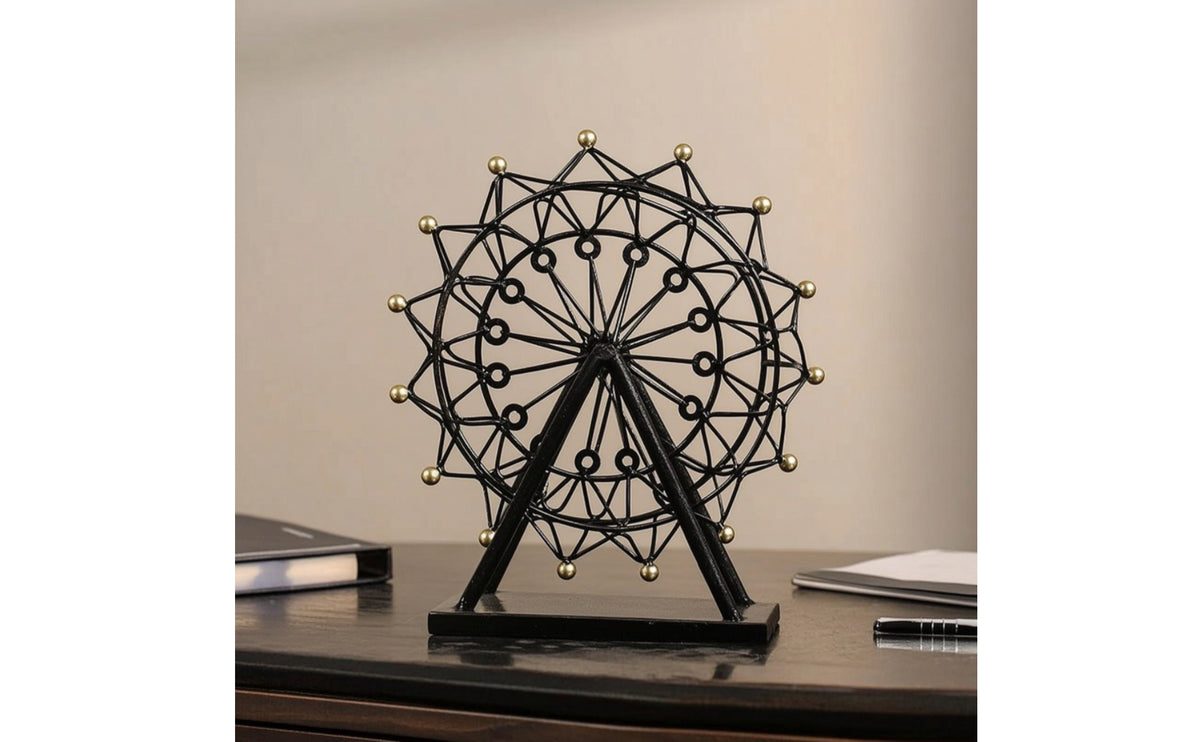Amusement Wheel Ornament Wireframe Amusement Wheel Model Minimalist Desktop Ornament for TV Cabinet, Living Room, Office Desk