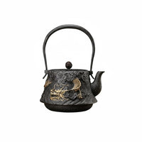 Gold Serpent Tea Kettle Even Heating Embossed Iron Kettle Rust Resistant Cast Iron Teapot