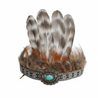 Indian Design Headdress Handmade Feather Headband Festival Wear for Adults