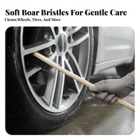 Long Handle Wheel Brush Sturdy Fibers S Long Handle Tire Brush Gentle on Finishes for Professional Car Care Specialists, Vehicle Maintenance, Garage