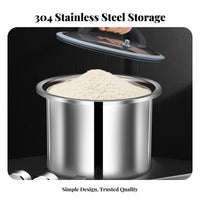 Stainless Steel Rice Bin Large Capacity Airtight Rice Container Locks in Freshness for Pantry, Kitchen